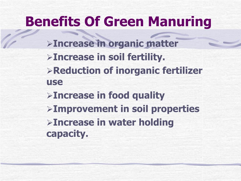 Benefits of Green manures