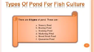 Types of Rearing Ponds