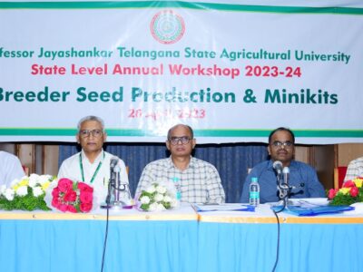 A conference on breeder seed production and small bag testing was held at PJTSAU