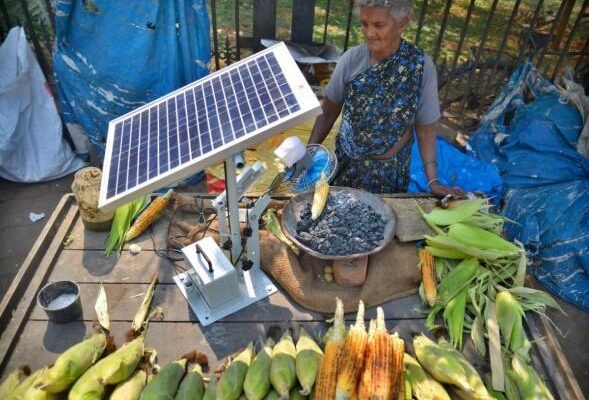 Grill Corn by using Solar Powered Fan